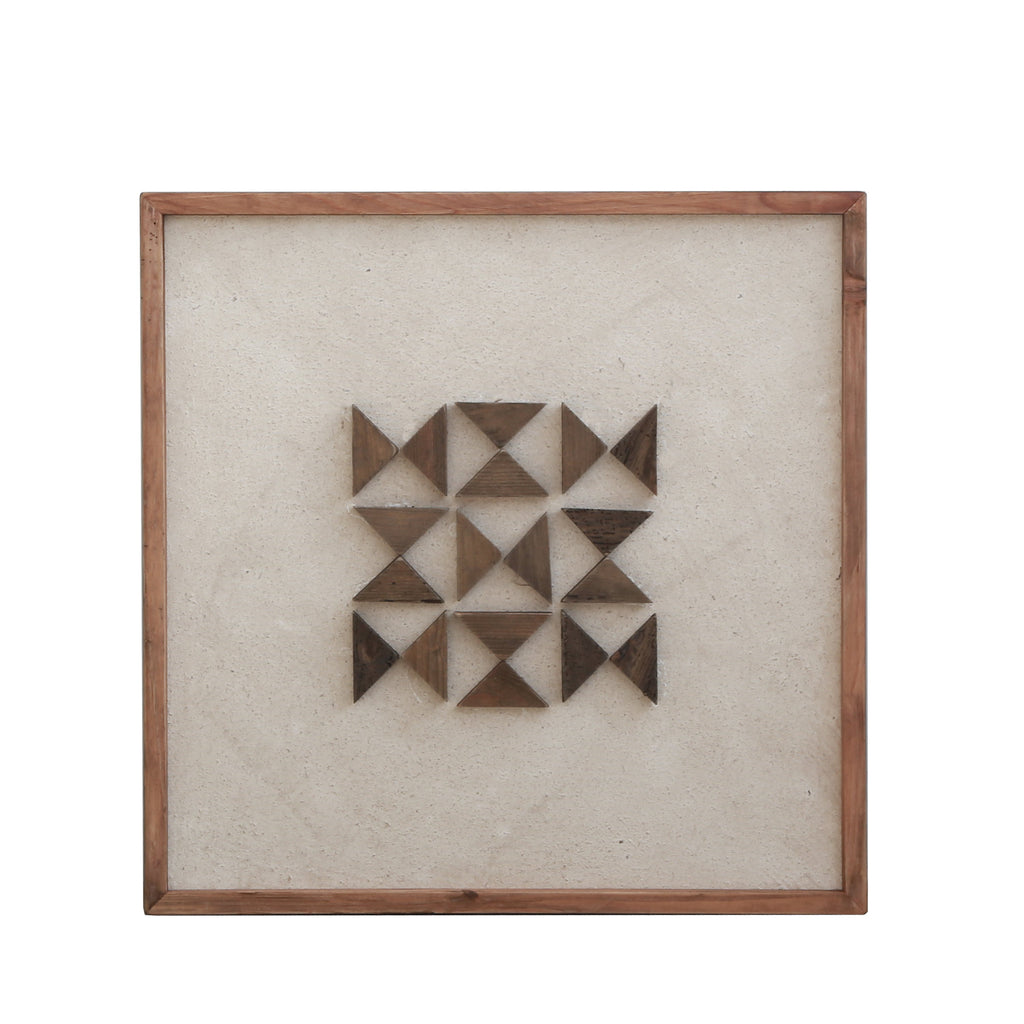 Silhouettes of Elm Square - Ready To Hang Wall Art - 62x62cm Ivory & Deene
