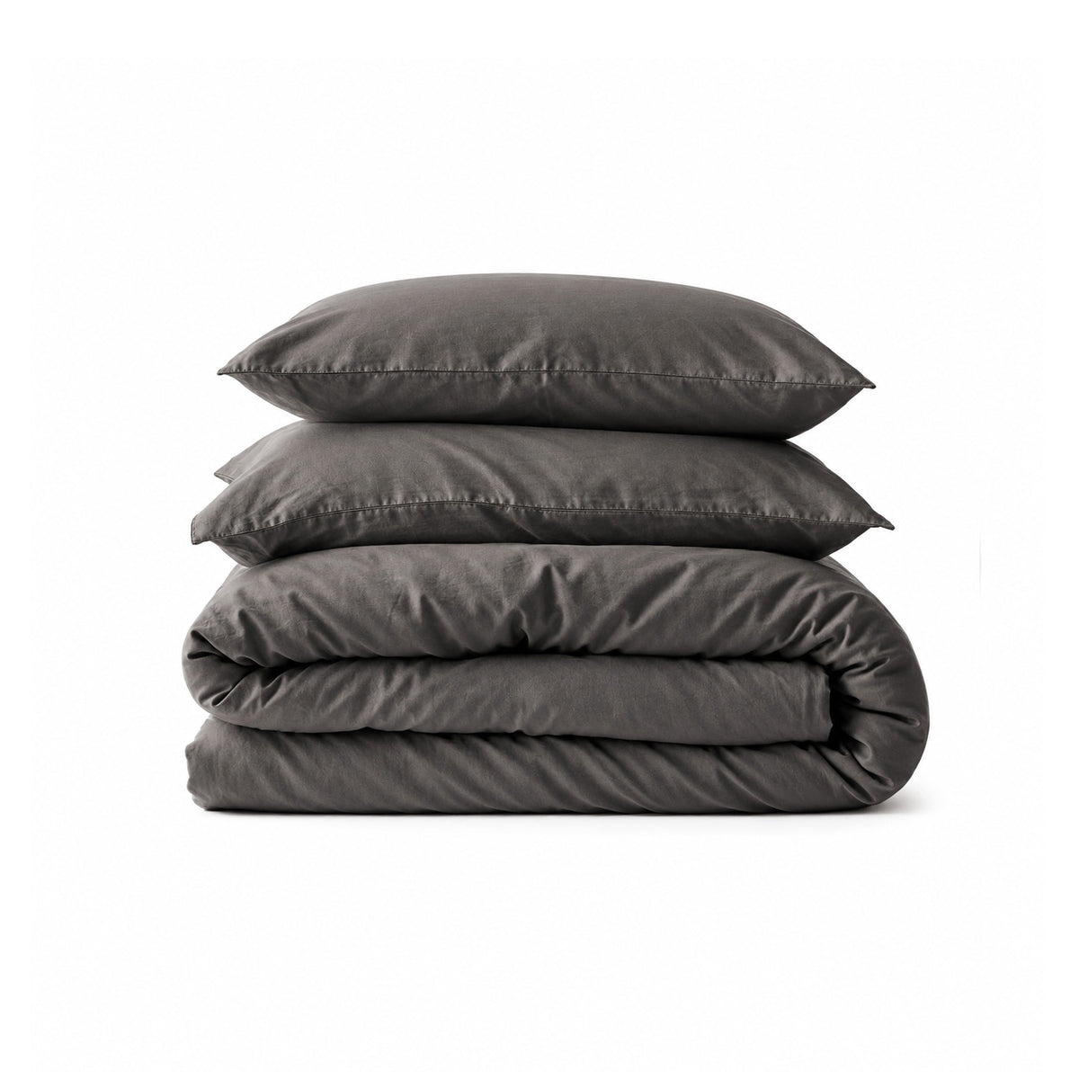 The Haven Quilt Cover Set - Charcoal Ivory & Deene