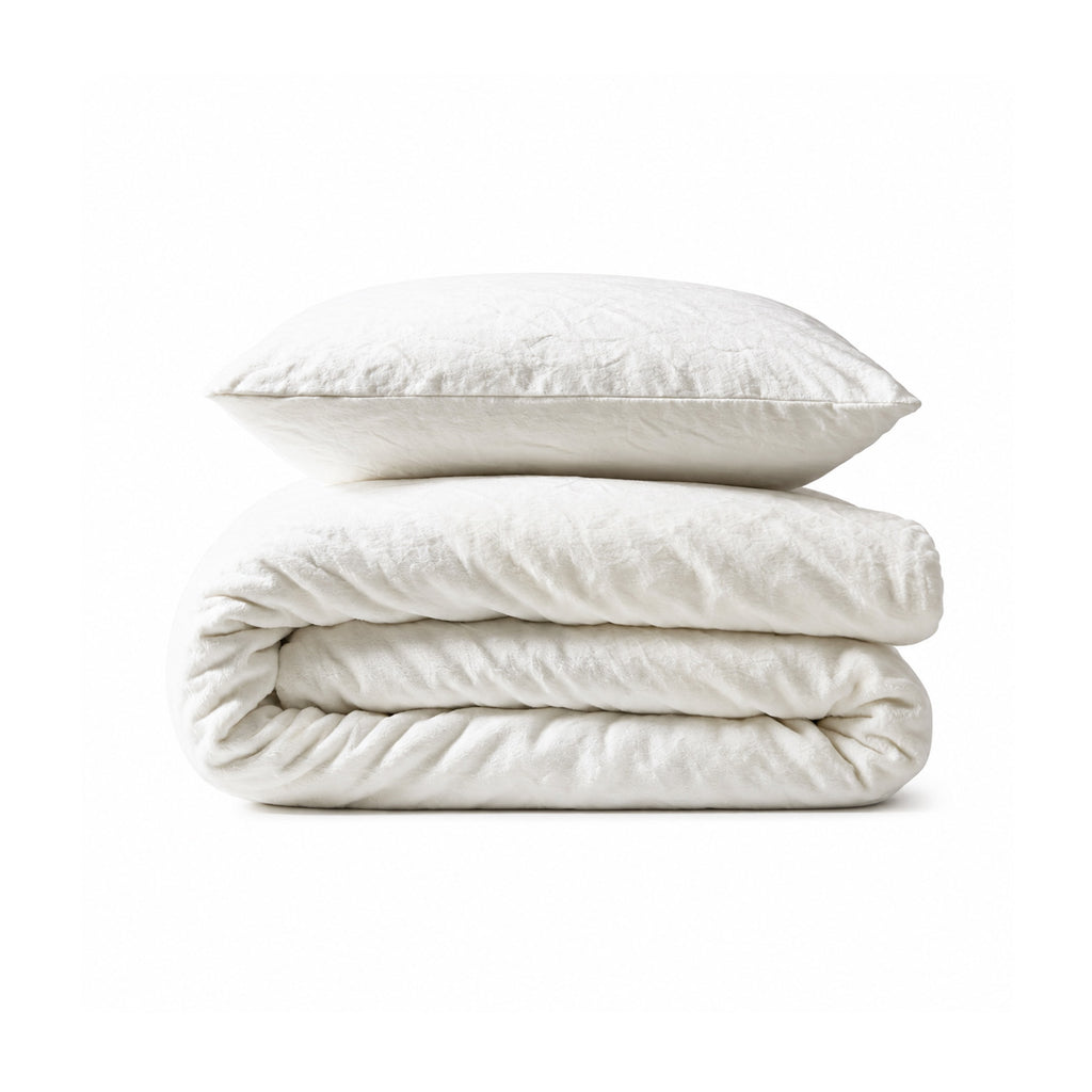 Fur Velvet Quilt Cover - Ivory Ivory & Deene