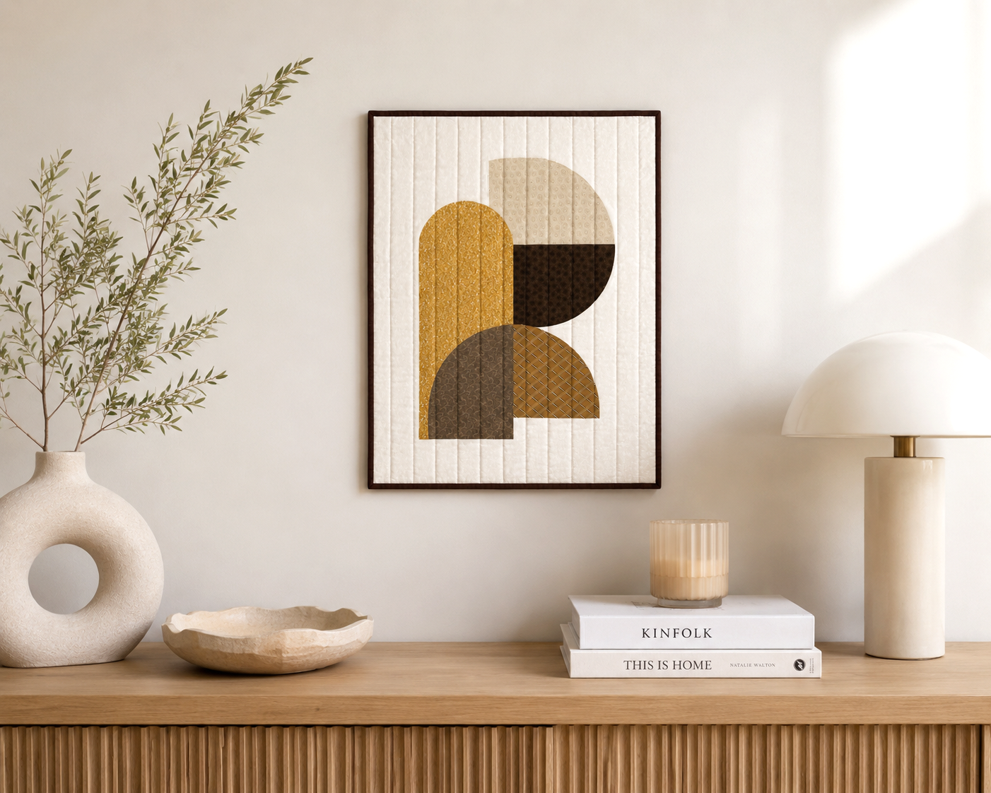 Golden Horizon - Terracotta - Quilted Wall Hanging Demee Design