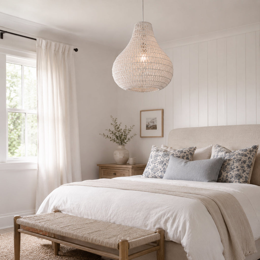 Byron Rope Pendant Light - White Ivory & Deene