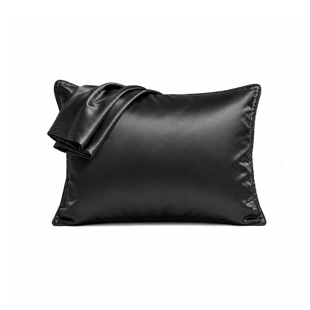 Satin Pillowcase Set - Charcoal Ivory & Deene