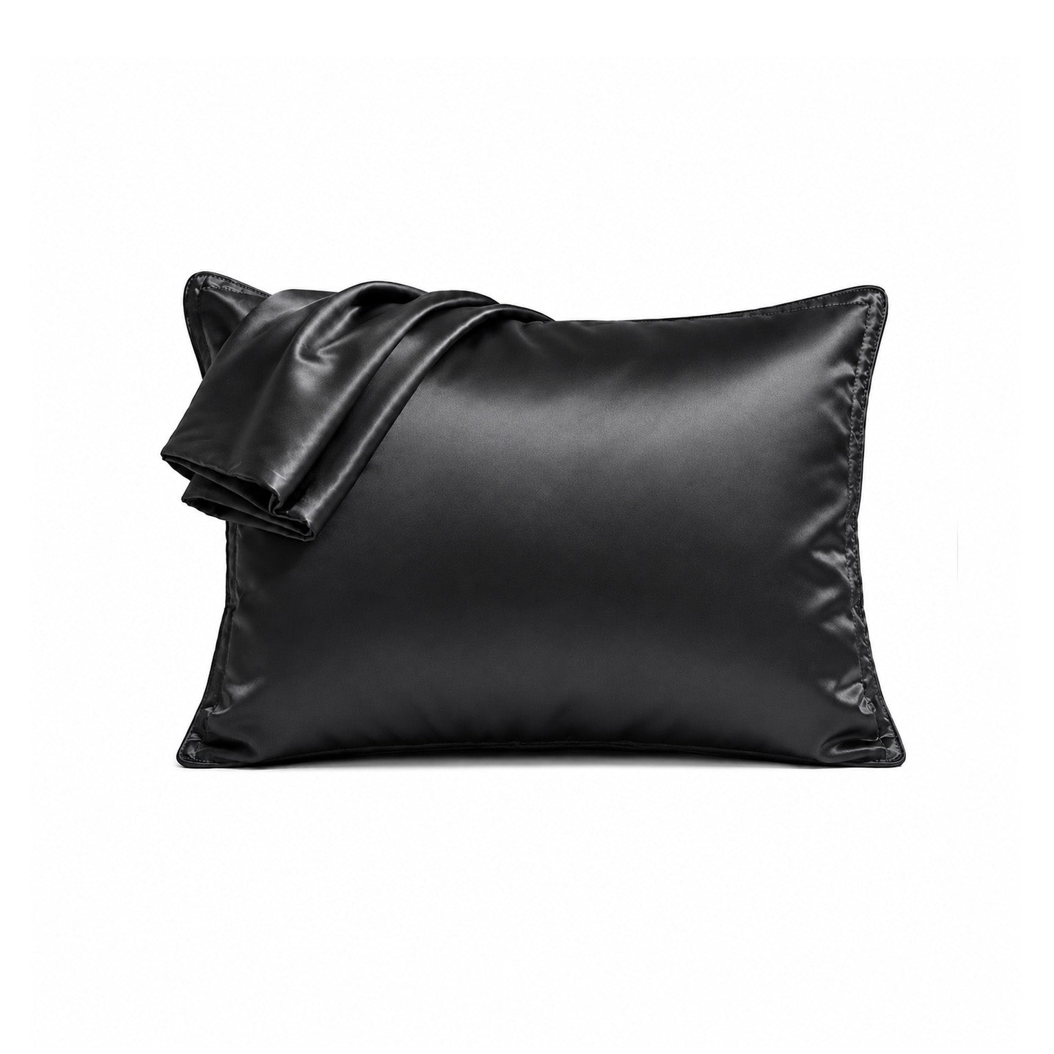 Satin Pillowcase Set - Charcoal Ivory & Deene