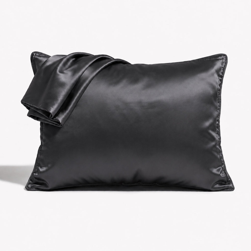 Satin Pillowcase Set - Charcoal Ivory & Deene
