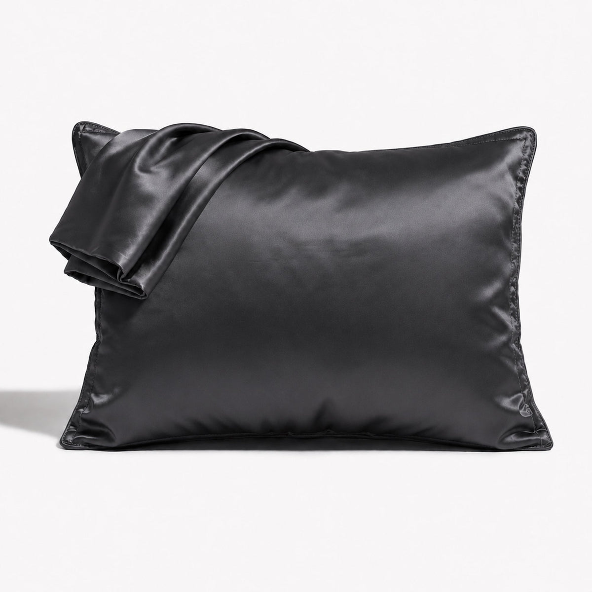 Satin Pillowcase Set - Charcoal Ivory & Deene