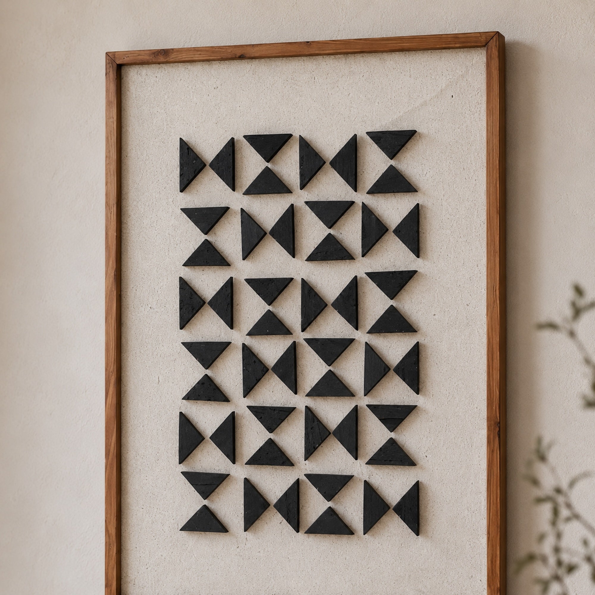 Silhouettes of Elm Rectangle - Ready To Hang Wall Art - 62x82cm Ivory & Deene