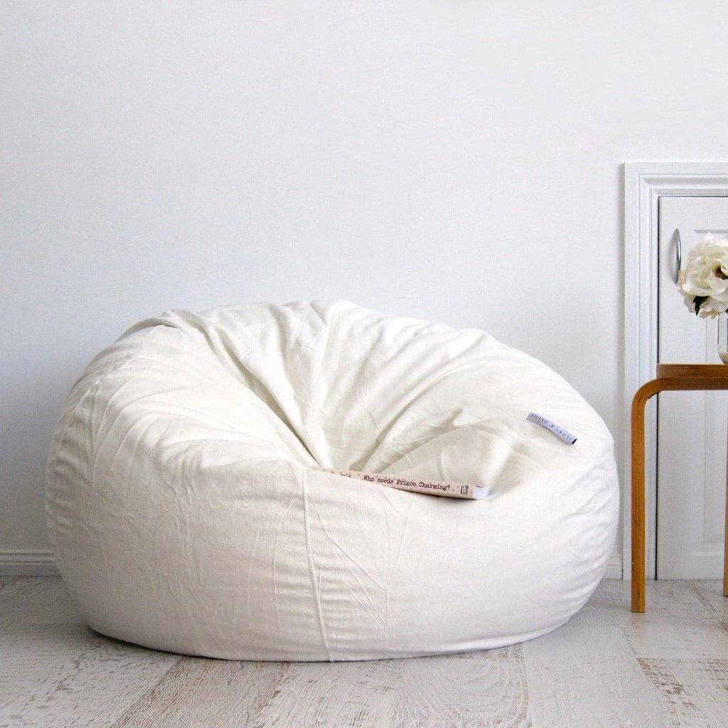 Pierre Fur Bean Bag - White Ivory & Deene