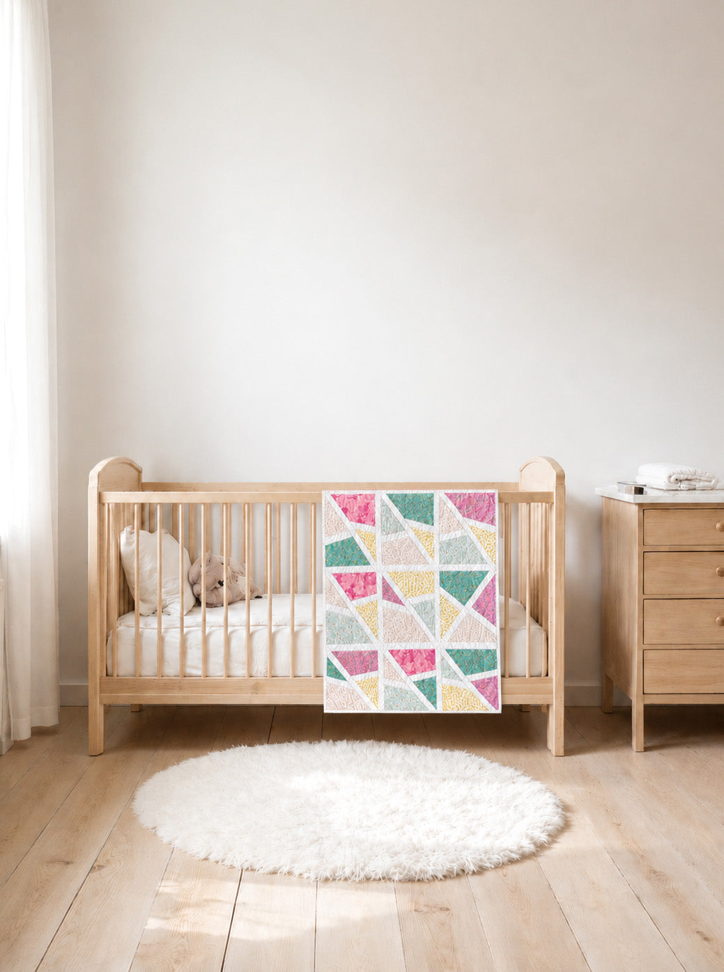 Pastel Geometric Patchwork Quilt Demee Design