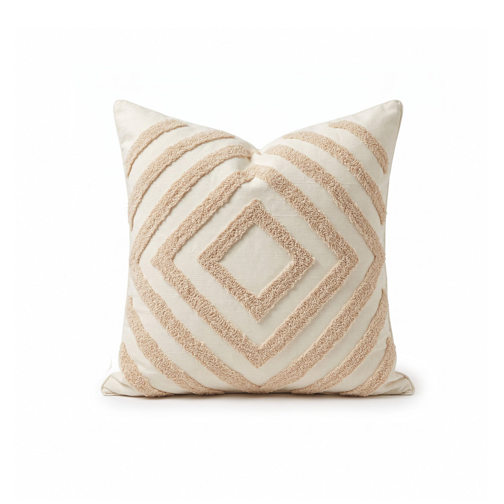 The Diamond Tufted Cushion Ivory & Deene