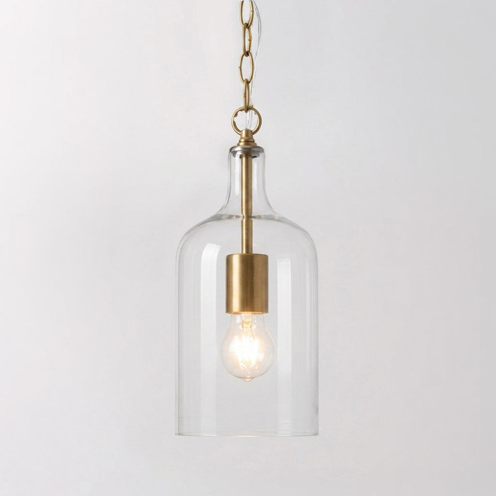 Kendal Glass Pendant Light - Gold Ivory & Deene