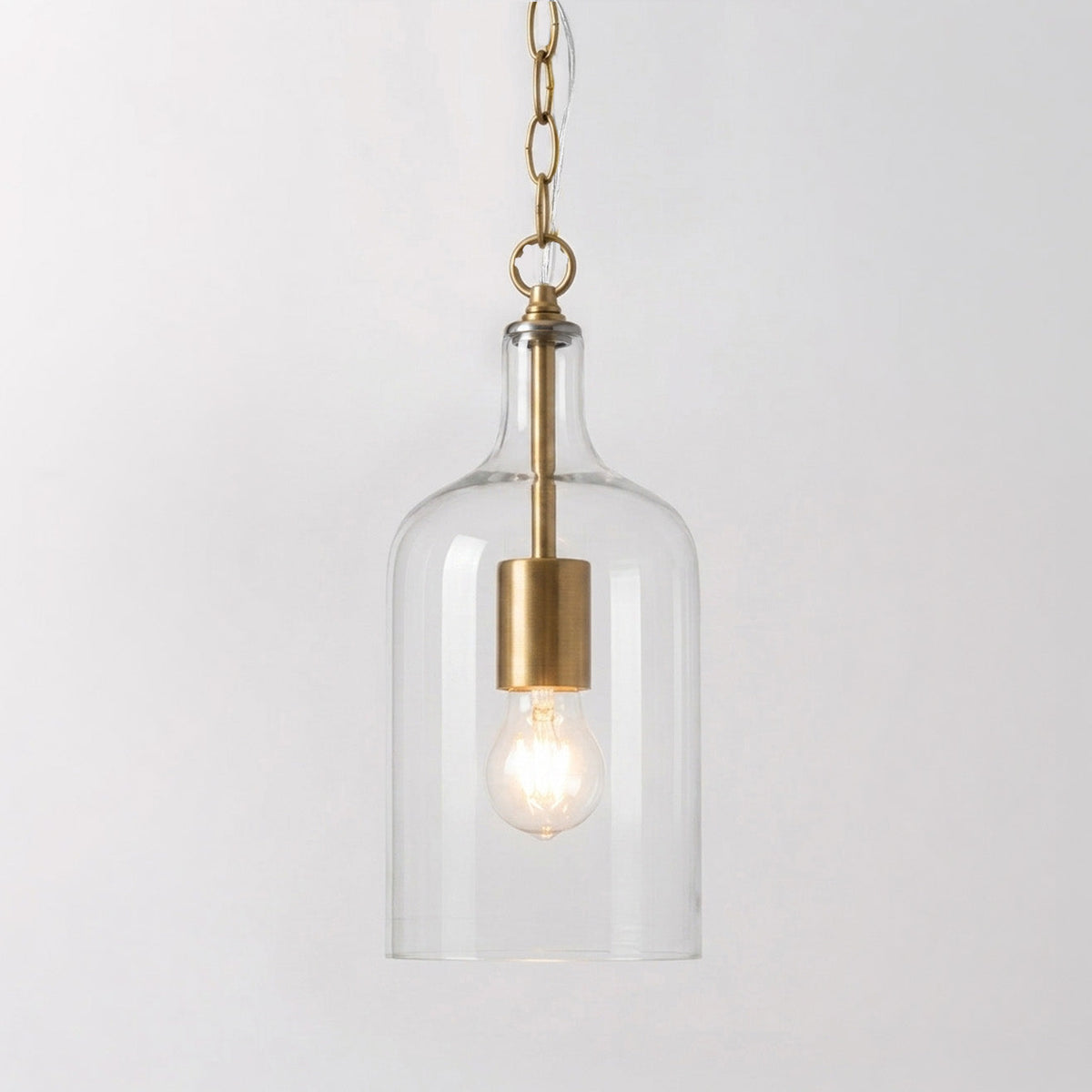 Kendal Glass Pendant Light - Gold Ivory & Deene