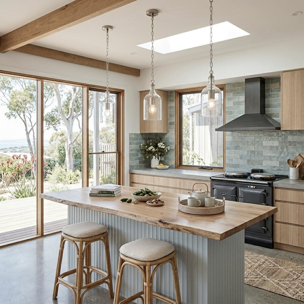 Kendal Glass Pendant Light - Nickel Ivory & Deene
