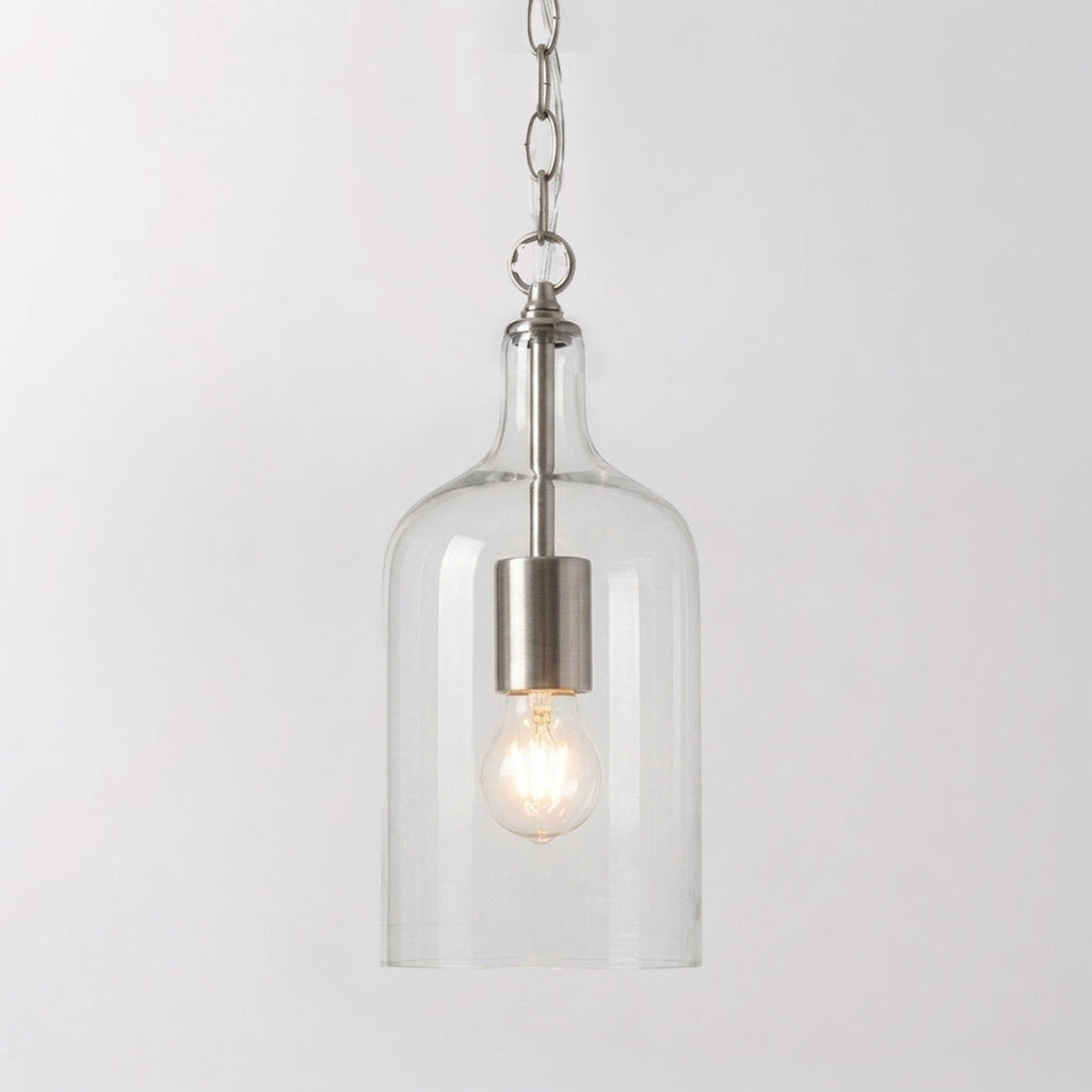 Kendal Glass Pendant Light - Nickel Ivory & Deene