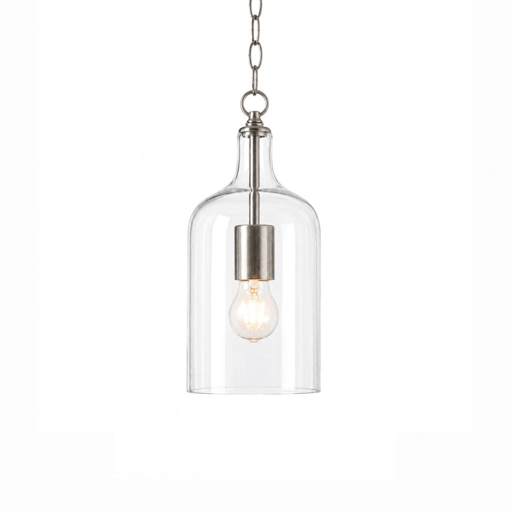 Kendall Glass Pendant Light - Nickel Ivory & Deene