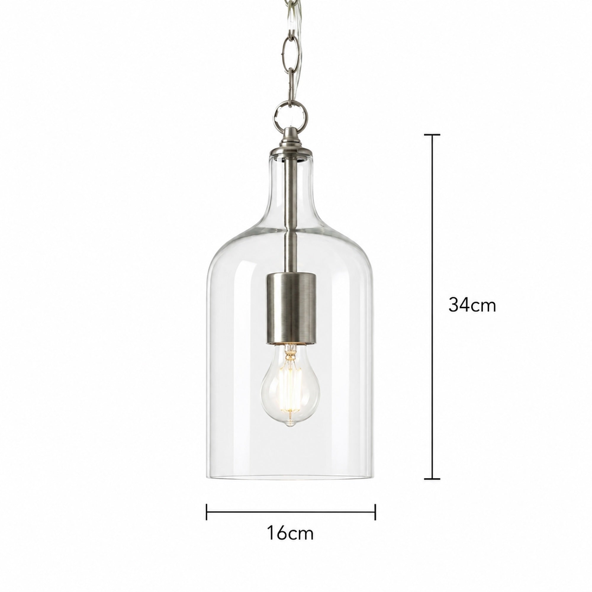 Kendal Glass Pendant Light - Nickel Ivory & Deene