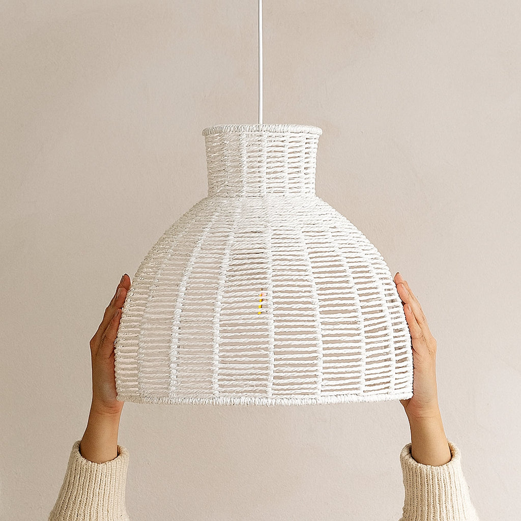 Kellie Rope Pendant Light - White Ivory & Deene