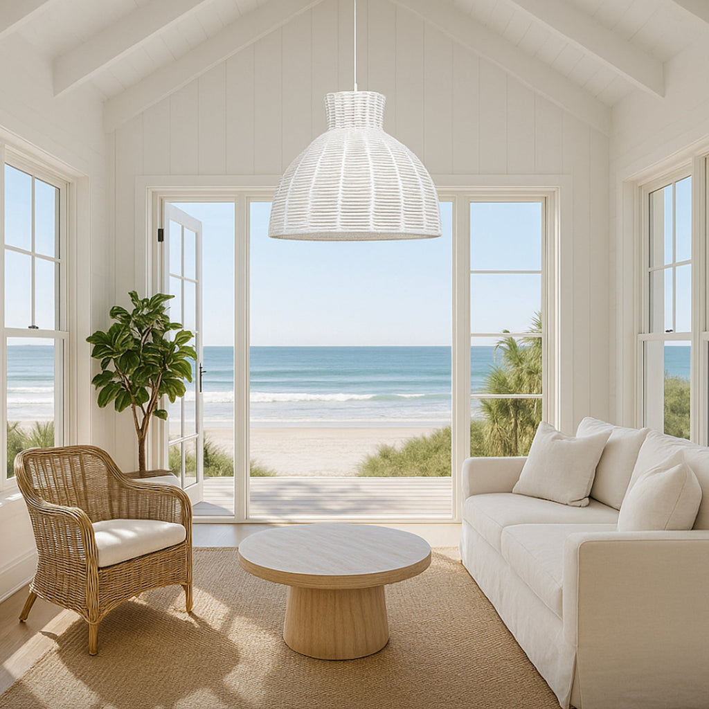 Kellie Rope Pendant Light - White Ivory & Deene