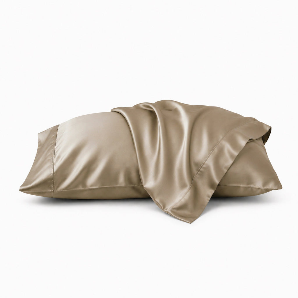Silky Soft Bamboo Standard Pillowcase Set - Latte Ivory & Deene