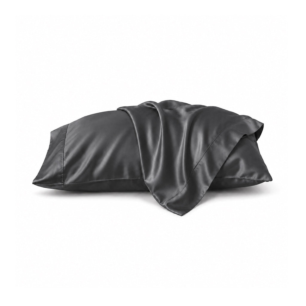 Silky Bamboo Pillowcase Set - Charcoal Ivory & Deene
