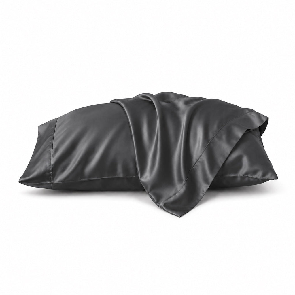 Silky Soft Bamboo Pillowcase Set - Charcoal Ivory & Deene