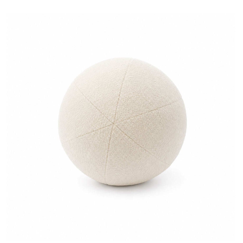 Brooklyn Boucle Ball Cushion - White Ivory & Deene