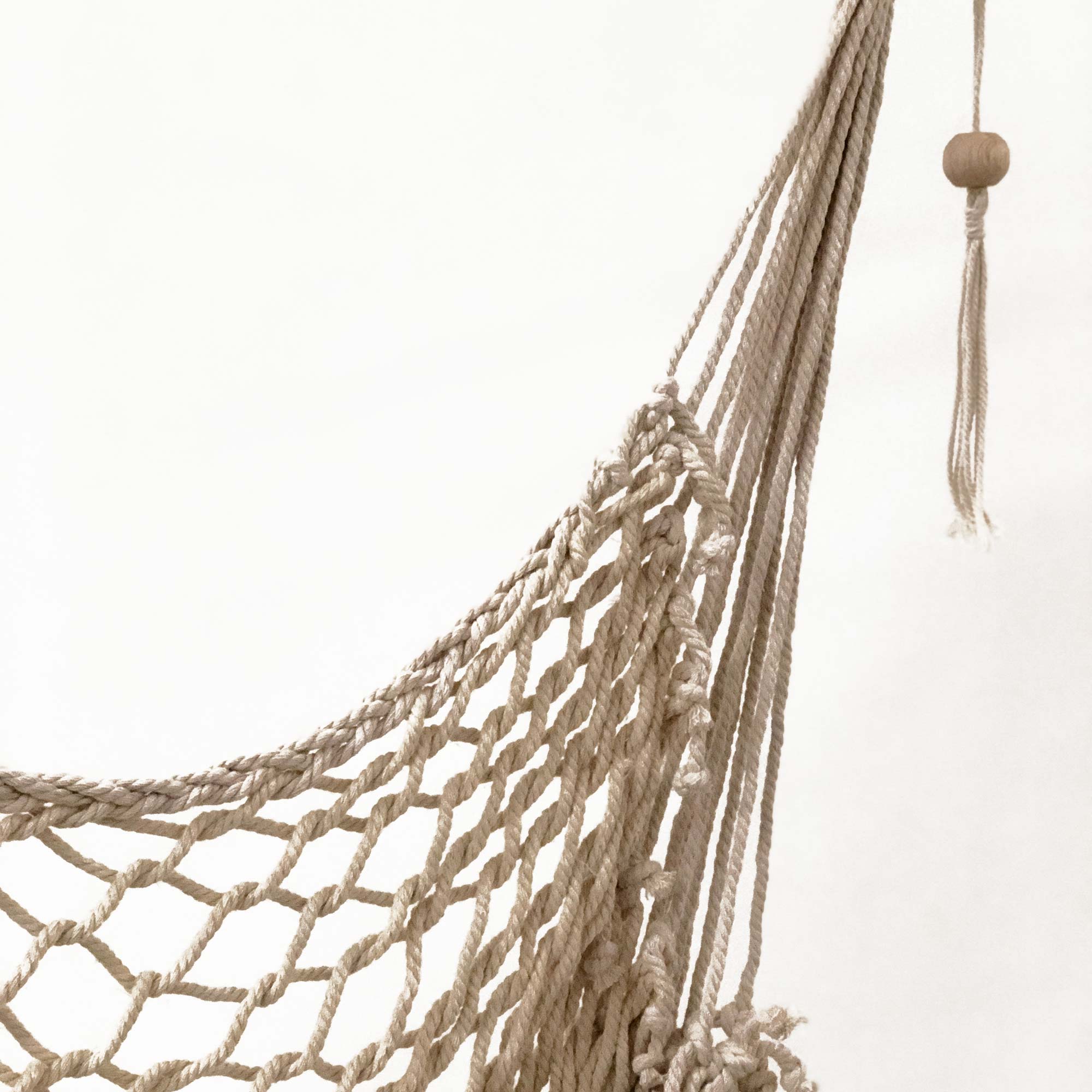 Salvador Macrame Hanging Hammock Chair - Natural Ivory & Deene