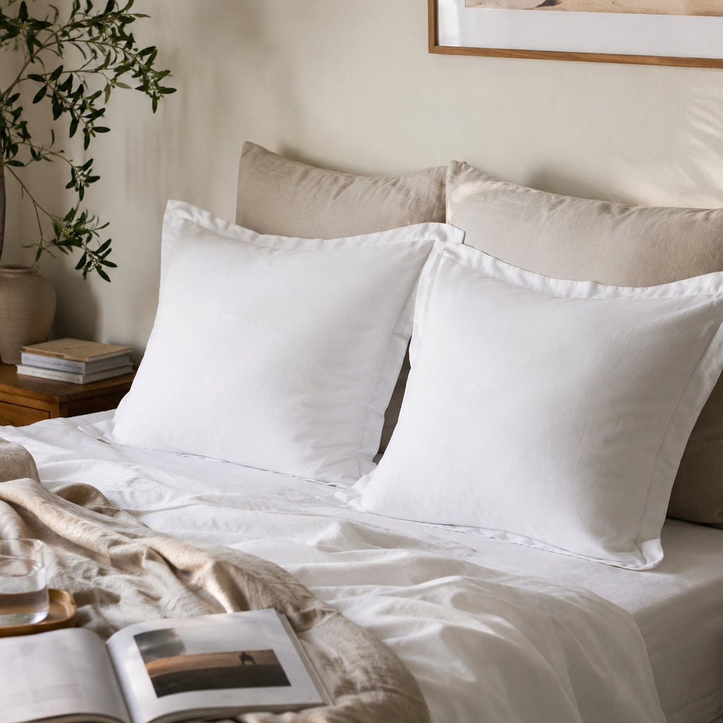 Fur Velvet European Pillowcase Set - Ivory Ivory & Deene