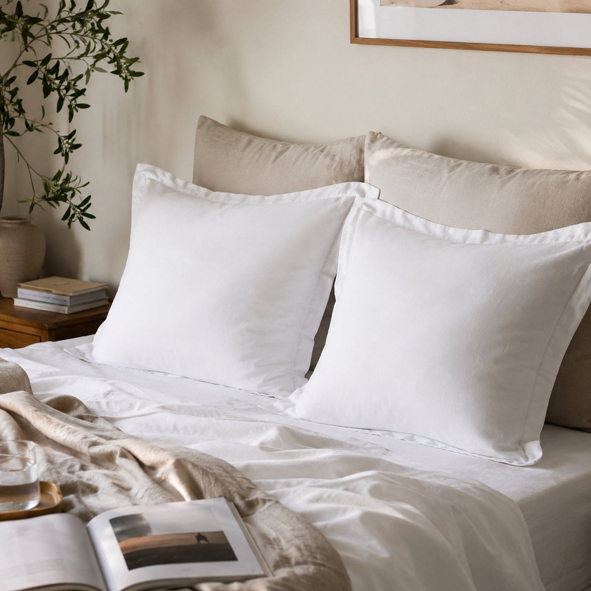 Fur Velvet European Pillowcase Set - Ivory Ivory & Deene